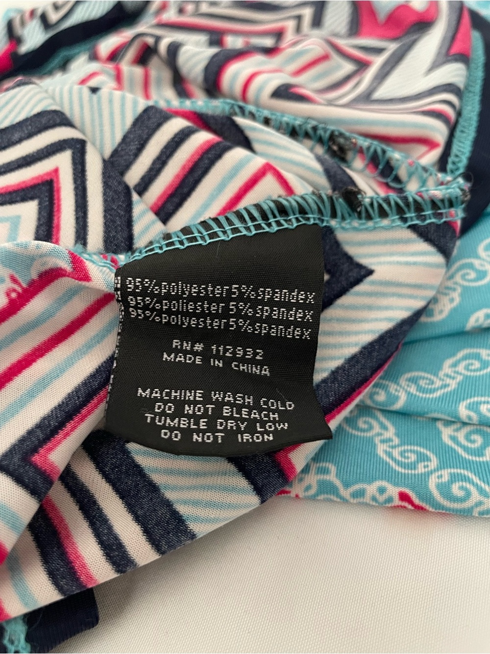 Colorful Teal Pink Patterned Women’s Swim Coverup Dress - Picture 9 of 9